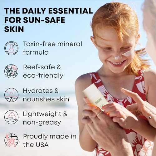 Tallow Sunscreen SPF 50 Mineral Sunblock with Zinc & Red Raspberry - Reef Safe, Non-Toxic, 3.4 oz
