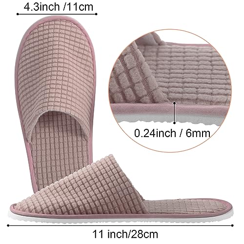 Geyoga 12-Pair House Slippers for Guests - Medium White Light Gray Khaki Pink