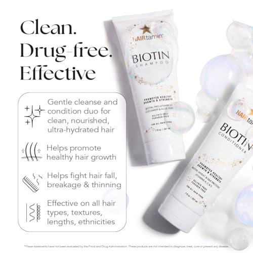 HAIRtamin Biotin Shampoo Sulfate-Free Hydrating Volumizing Hair Cleanser