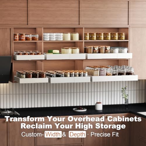 White Expandable Pull Out Cabinet Organizer 11-18 Inch Width, 10-13 Inch Depth