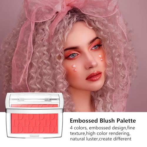 Embossed Blush, Palette Pink Dark Powder Blush Palette