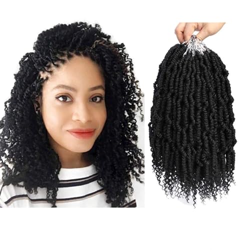6 Packs Crochet Hair 10 Inch Mini Passion Twist for Black Women - #1B