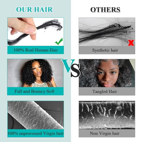 Curly Hair Bundles 12 12 14 14 Inch Natural Black 4 Bundles - Kinky Curly Human Hair Extensions