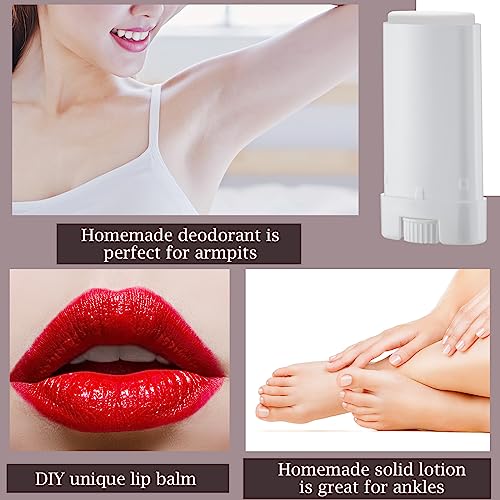 50 Pcs Refillable Deodorant Containers - 0.5oz Lip Balm & DIY Tubes - Variation of 50