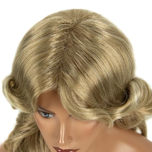 Feathered Wigs for Women - Blonde 70s Vintage Farrah Fawcett Style Long Synthetic Wig for Party Cosplay