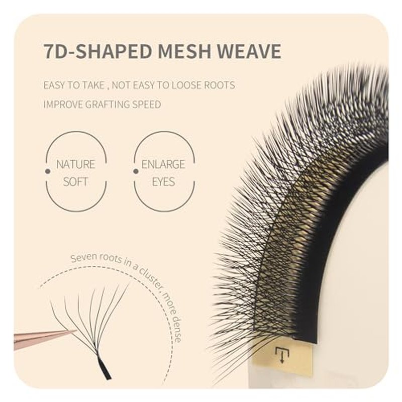 7D Premade Fan W Shape Eyelash Extensions 0.07 D Curl 8-15mm Mix Volume Self Fanning False Lashes Makeup Supplies Professional Use Lash Extension(0.07 D, 8-15mm Mix)