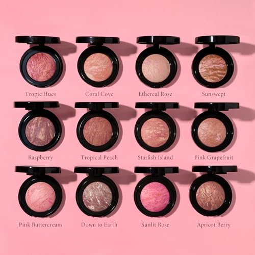 LAURA GELLER NEW YORK Home and Away Kit - Baked Blush-n-Brighten Marbleized Blush, Pink Buttercream - Full Size + Travel Size Duo