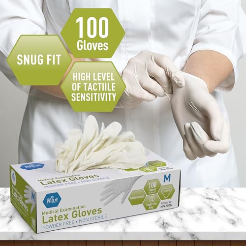 Heavy Duty Latex Exam Gloves 5 Mil Thick Powder-Free Large - 1000 Pack