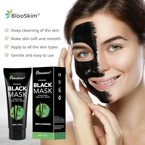 Blackhead Remover Mask for Face: Black Peel Off Face Mask ? Charcoal Peel Off Face Mask for Oily & Combination Skin ? Refreshing Botanical Formula, 2.8 fl oz