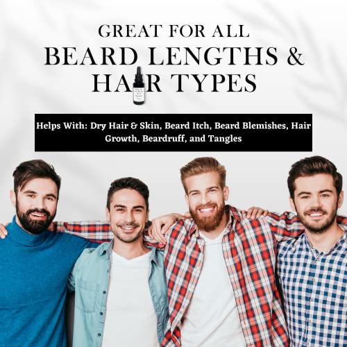 Vegan Mia - USDA Organic Spruce-Scented Beard Oil for Men, 3-in-1 Premium Grooming Oil with Argan Oil and more - For Beard Growth and Maintenance, Ode To The Beard Forest Sage Beard Oil, 1 fl oz