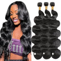 Brazilian Virgin Body Wave Hair Extensions 3 Bundles 18-34 Inch Black #1B