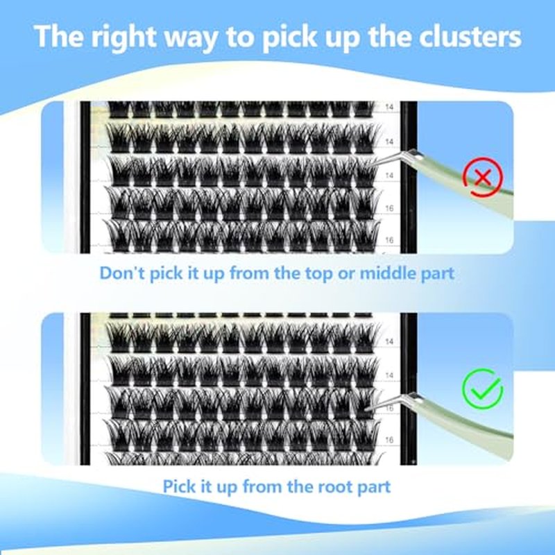 120pcs D Curl Individual Wide Stem Cluster DIY Eye Lashes Extensions Mixed 10-12-14-16mm/14-16-18mm/12-14-16mm Makeup Dramatic Volume Lashes (mixed 12-14-16mm)