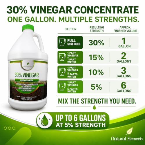 Natural Elements 30% Vinegar - Bulk 4 Gallon Pack for Cleaning & Gardening
