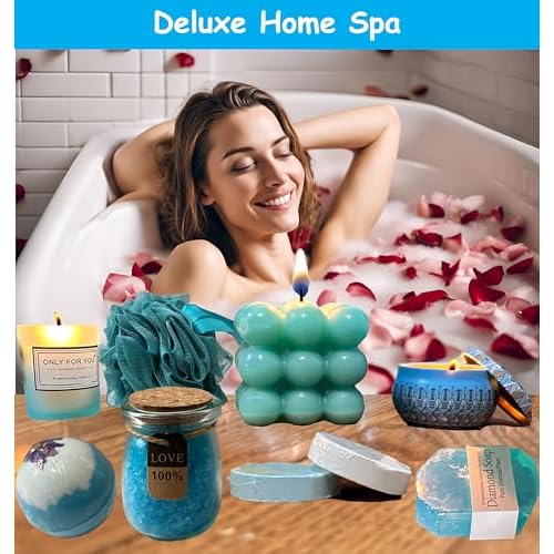 Get Well Soon Gift for Women ? 18 Pcs Spa Care Package, Tumbler, Candles, Fuzzy Socks ? Relaxation Gift Basket for Mom, Wife, Friend ? After Surgery, Birthday, Self Care