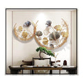 Golden Ginkgo Leaf Metal Wall Decor 43.3L x 26.4W Handmade Art Sculpture - Gold, 2 Pack