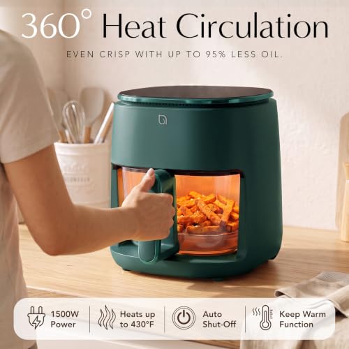 WILLOW 5QT Eco Glass Air Fryer with Digital Touchscreen - Green
