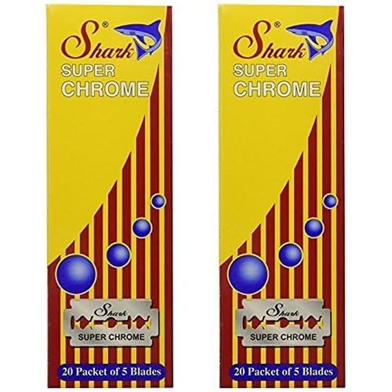200 Shark Super Chrome Double Edge Safety Razor Blades