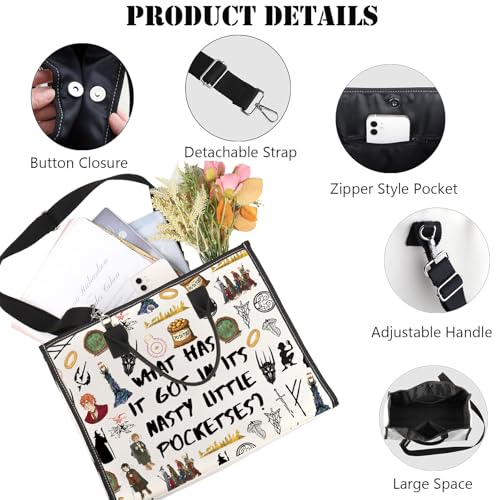 JNIAP Fantasy Movie Makeup Bag Fantasy Movie Gift What Has It Got In Its Nasty Little Pockets Gifts Fantasy Book Cosmetic Bag(WHAT HAS Tote)