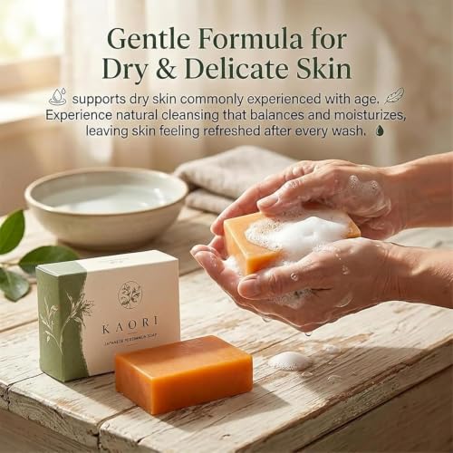 Persimmon Soap for Body Odor & Mature Skin - Moisturizing Deodorizing Bar, 2-Pack