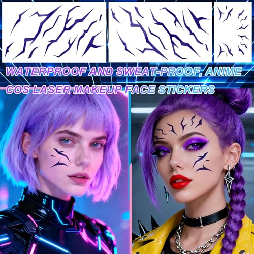 30PCS Halloween Temporary Tattoos Set - Realistic Fake Scars & Day of the Dead Face Designs, Waterproof Body Art Stickers for Cosplay, Party Makeup - Easy Apply, Safe for Kids & Adults