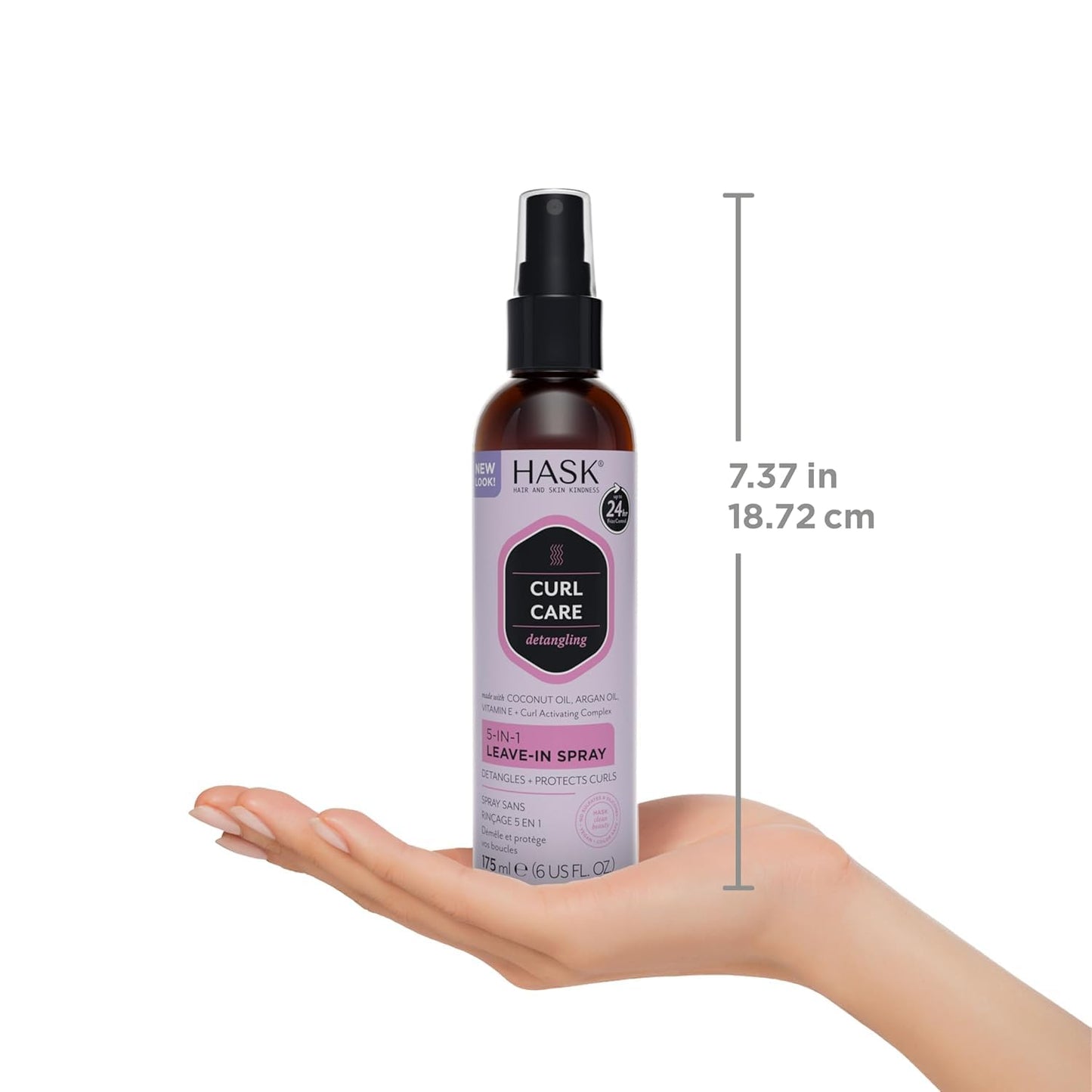 HASK CURL CARE 5-in-1 Leave In Conditioner Duo (6oz-Qty 2) & Deep Conditioner Packette, vegan formula, cruelty free, color safe, gluten-free, sulfate-free, paraben-free