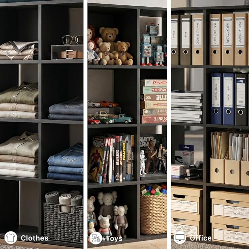 8 Cube Storage Organizer - Black Bookcase with Versatile Shelving - Variation of THIS Listing