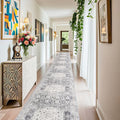 Grey 3' x 25' Washable Hallway Runner Rug - Non Slip, Stain Resistant, Extra Long Indoor Carpet