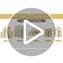 Yellow Gray Cotton Washcloths 6 Pack - 13x13 Inches, Quick Dry, Striped