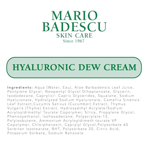 Mario Badescu Dewy Skin Duo - Hyaluronic Dew Cream & Dew Drops ? Hydrating Niacinamide & Hyaluronic Acid Moisturizer & Face Serum for Dewy, Glass-Like Skin ? Lightweight & Oil-Free