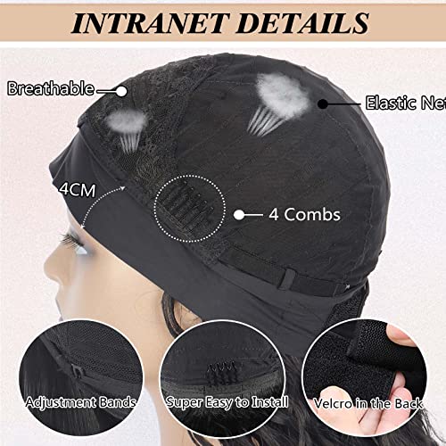 12 Inch Short Body Wave Headband Wig for Black Women - Synthetic, Glueless, 1B#