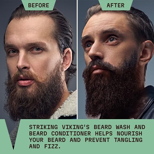 Beard Shampoo & Conditioner Set - Tea Tree & Biotin, Paraben & Sulfate Free, 10oz