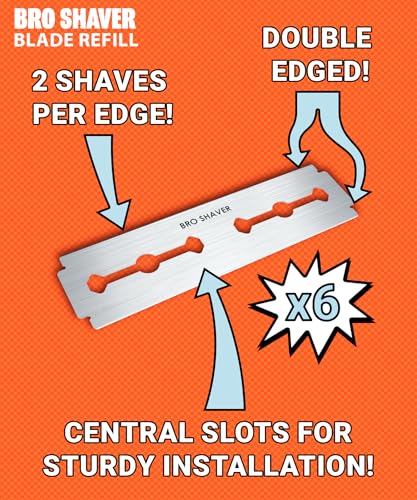Orange Back Shaver for Men - 3.0 +6 Blades, 2 Settings, Long Handle
