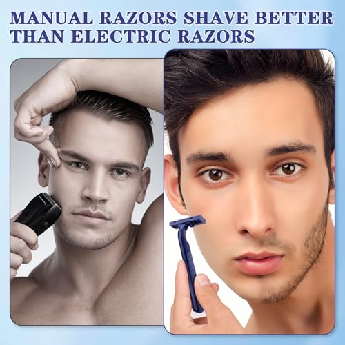 120 Pack Disposable Razors Twin Blade Shavers for Men & Women Travel Hotel & Charity Use - Blue