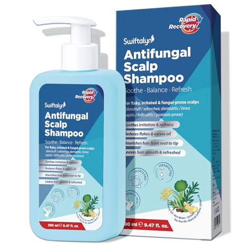 Swiftalyn Herbal Fresh Antifungal Shampoo for Seborrheic Dermatitis & Dandruff – Soothes Itchy Scalp
