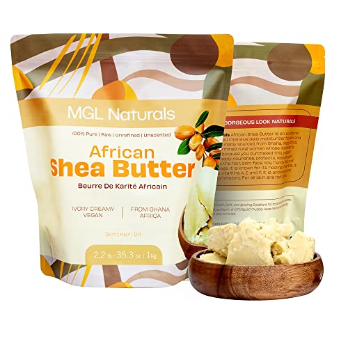 Raw African Shea Butter - 35.3 oz Unrefined Natural Moisturizer for Skin & Hair - Sourced from Ghana