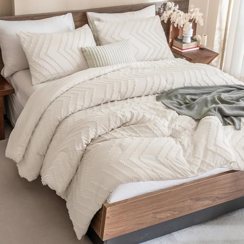 Andency Oversized King Comforter Set 120x98 Beige - Extra Large Bedding