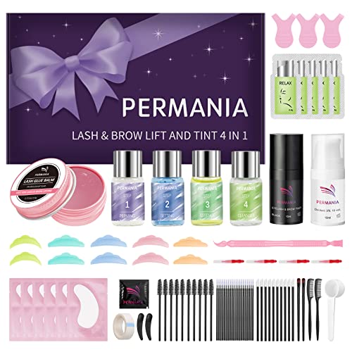 Black Lash Perm and Brow Lamination Kit - 4-in-1 Salon-Grade Eyelash Lift & Color