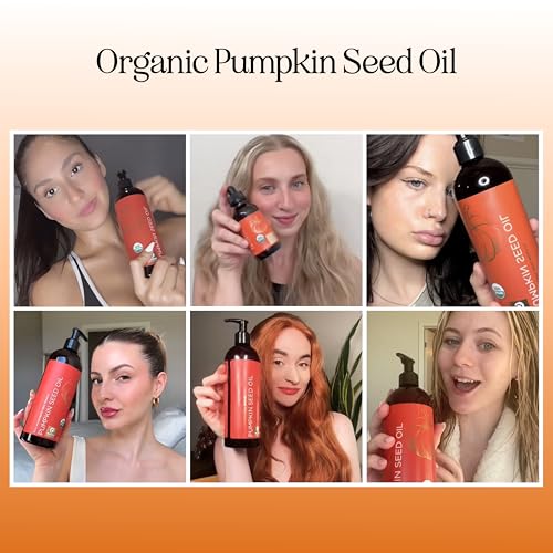 Organic Pumpkin Seed Oil 16oz - Cold Pressed, Unrefined Hair & Face Oil - Maple Holistics