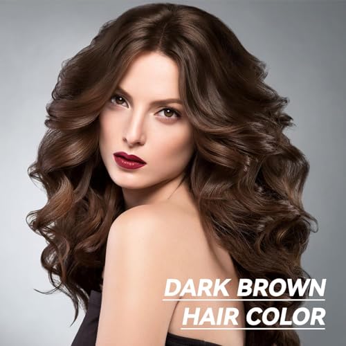 YOURTONE Dark Brown Hair Dye Shampoo 3-in-1 for Gray Coverage & Shine