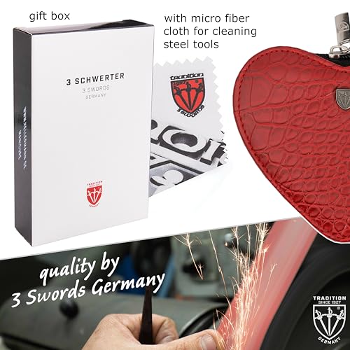 Croco Red Manicure Pedicure Grooming Kit with Nail Scissors, Tweezers & Leather Case