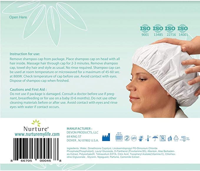 No Water Rinse-Free Shampoo Cap 24 Pack - Microwavable Hair Wash Caps for Travel & Hair Care - Variation of 24 Count
