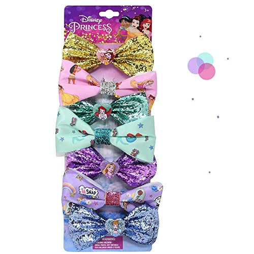 Princess 7pk Hair Bows On Card