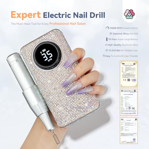 SAVILAND Professionl Nail Drill Kit & Jamaican Black Castor Oil for Hair Growth: Diamond Shiny | 35000RPM Electric Nail Drill Machine | Nail Drill Kit Professional Drill Bits Drill Nail File Buffer