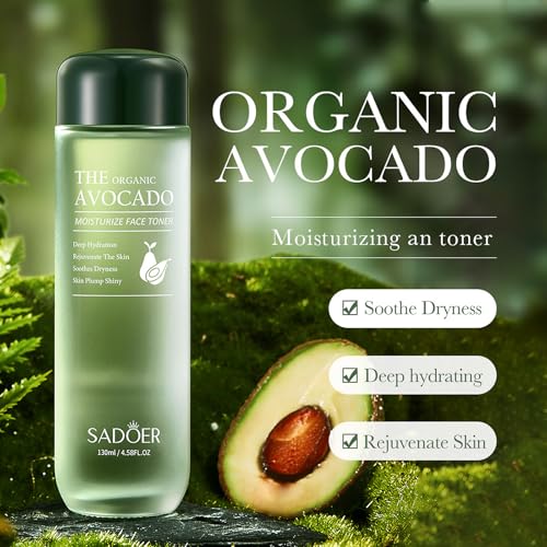 Avocado Skin Care Set for Women, 6-In-1 Skincare Gift Set With Facial Cleanser, Face Serum, Face Cream, Eye Cream, Toner, moisturizing lotion. Skin Care Sets & Kits, Hydrating Facial Kit