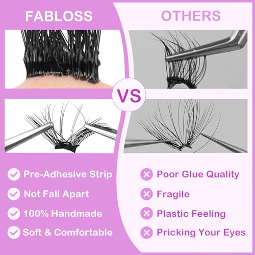 Self Adhesive Eyelashes 80Pcs Self Adhesive Eyelash Clusters Thick-Volume Press On Lashes Pre-Glued Glueless Lashes Clusters No Remover No Residue with Tweezers(10-16mm)