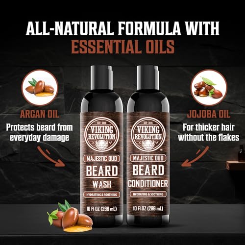 Beard Wash & Conditioner Set - Majestic Oud 10 oz - Sibling Variation