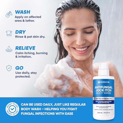 Hermon Antifungal Body Wash for Jock Itch (2 Packs Body Wash)