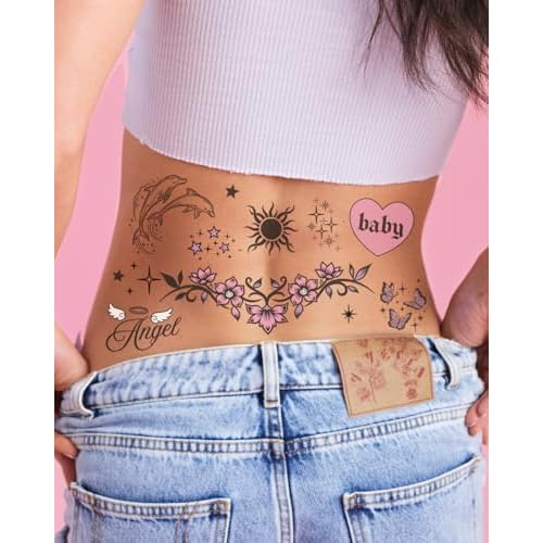 xo, Fetti Y2K Realistic Temporary Tattoos - 56 Pcs | Girly 2000s Bachelorette, Birthday Favors, Halloween Party Accessory, Fake Tats, Festival Stickers