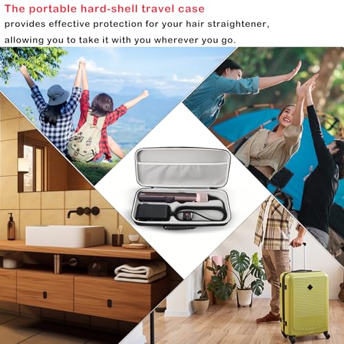 Hard Travel Case Compatible with Dyson airstraight HT01 Hair Straightener & Power Supply, Waterproof and Shockproof Storage carrying case (Black)