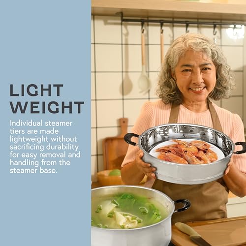Stainless Steel 3-Tier Steamer Pot - Large Multi-Use Cookware for Vegetables & Rice